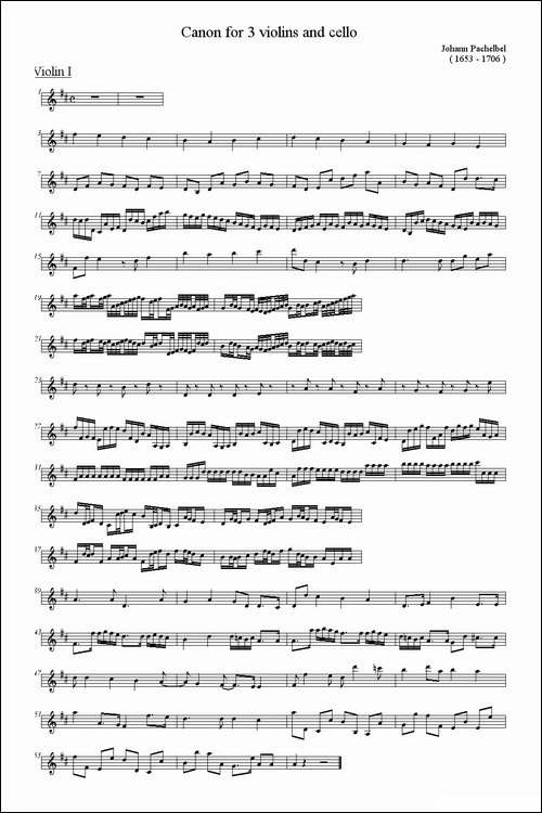 canon-for-3-violins-and-cello-卡农小提琴和大提琴三重奏-提琴谱