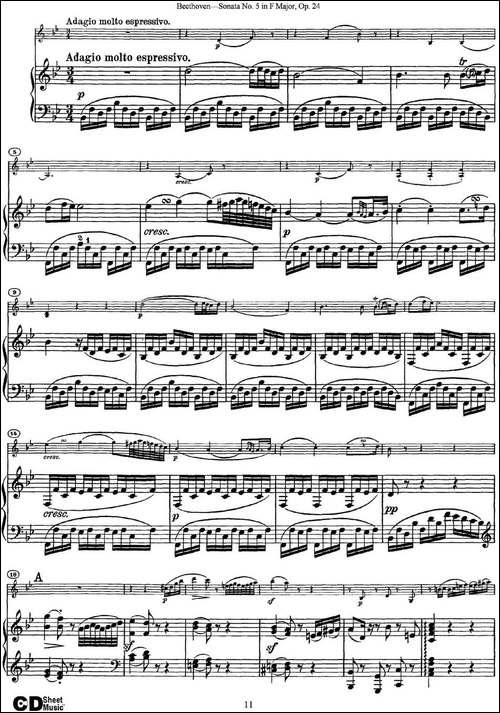 Violin-Sonata-No.5-in-F-Major-Op.24-小提琴+钢琴伴奏-提琴谱