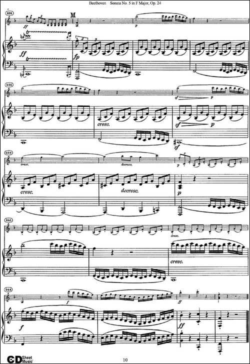 Violin-Sonata-No.5-in-F-Major-Op.24-小提琴+钢琴伴奏-提琴谱