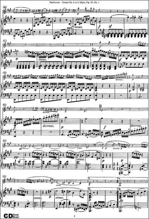 Violin-Sonata-No.6-in-A-Major-Op.30-No.1-小提琴+钢琴伴奏-提琴谱
