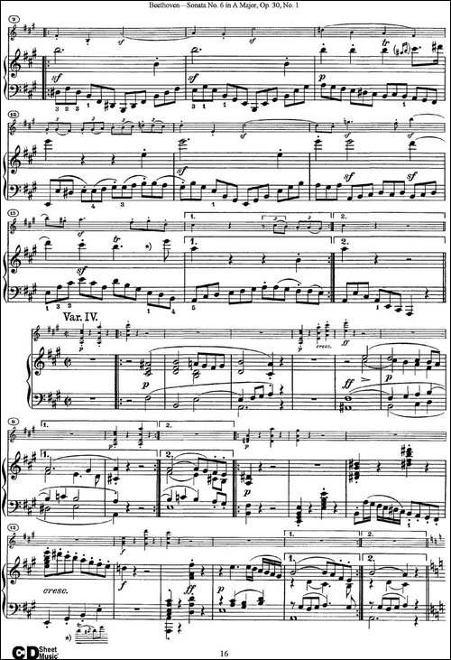 Violin-Sonata-No.6-in-A-Major-Op.30-No.1-小提琴+钢琴伴奏-提琴谱