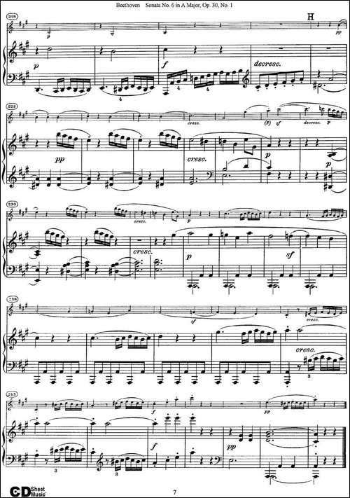 Violin-Sonata-No.6-in-A-Major-Op.30-No.1-小提琴+钢琴伴奏-提琴谱