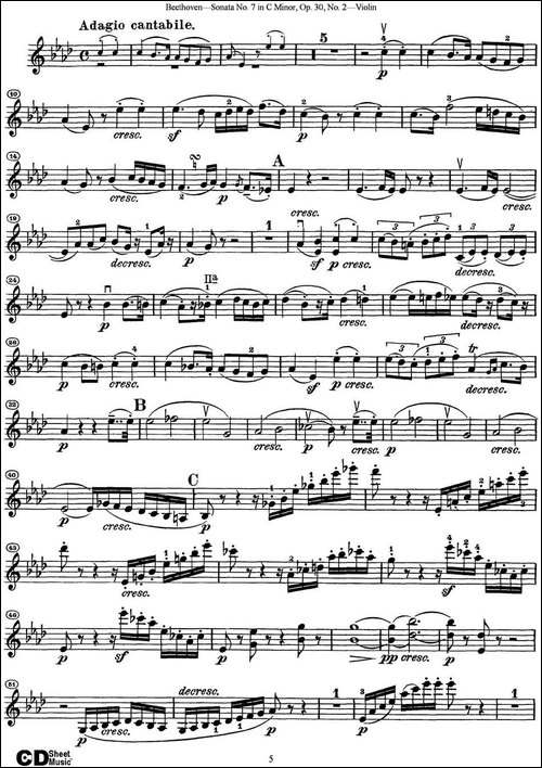 Violin-Sonata-No.7-in-C-Minor-Op.30-No.2-提琴谱