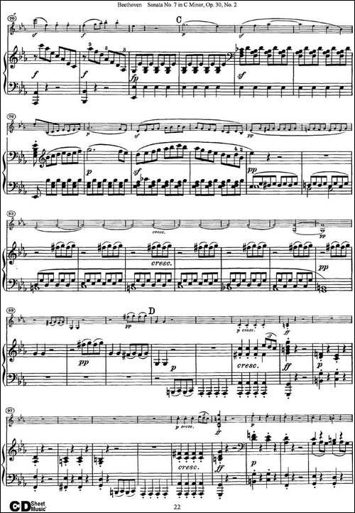 Violin-Sonata-No.7-in-C-Minor-Op.30-No.2-小提琴+钢琴伴奏-提琴谱
