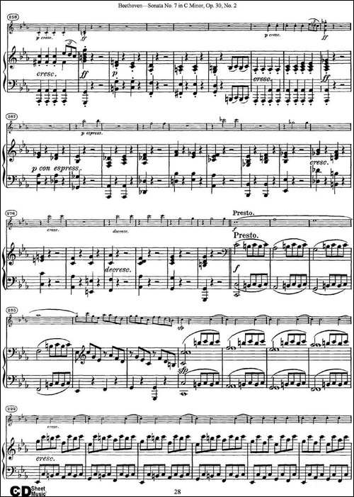 Violin-Sonata-No.7-in-C-Minor-Op.30-No.2-小提琴+钢琴伴奏-提琴谱
