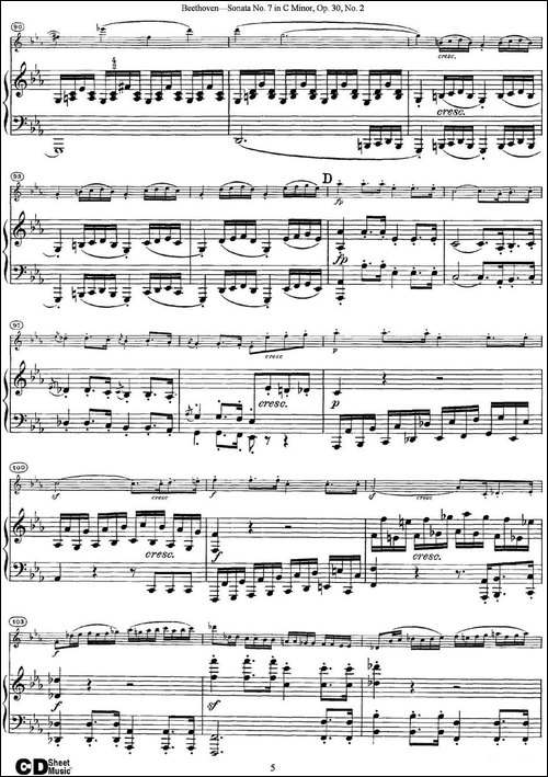 Violin-Sonata-No.7-in-C-Minor-Op.30-No.2-小提琴+钢琴伴奏-提琴谱