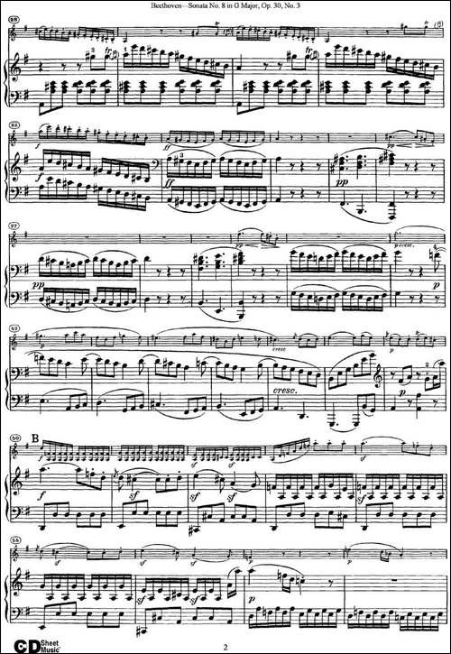 Violin-Sonata-No.8-in-G-Major-Op.30-No.3-小提琴+钢琴伴奏-提琴谱