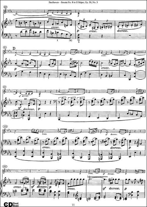 Violin-Sonata-No.8-in-G-Major-Op.30-No.3-小提琴+钢琴伴奏-提琴谱