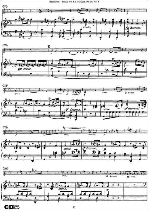 Violin-Sonata-No.8-in-G-Major-Op.30-No.3-小提琴+钢琴伴奏-提琴谱