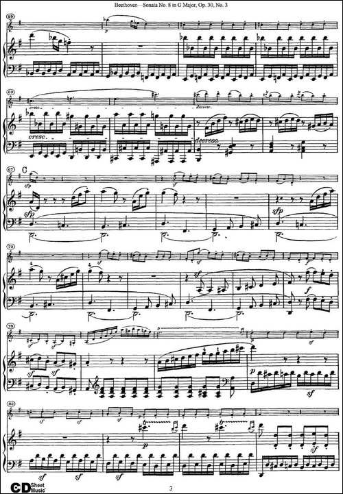 Violin-Sonata-No.8-in-G-Major-Op.30-No.3-小提琴+钢琴伴奏-提琴谱