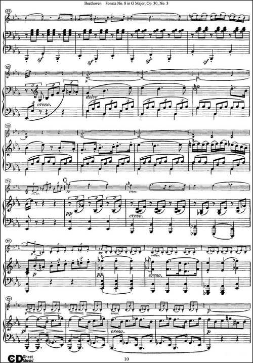 Violin-Sonata-No.8-in-G-Major-Op.30-No.3-小提琴+钢琴伴奏-提琴谱