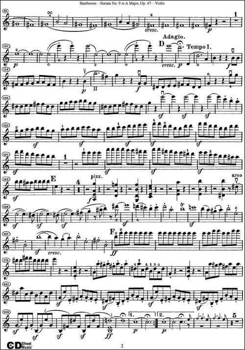 Violin-Sonata-No.9-in-A-Major-Op.47-提琴谱