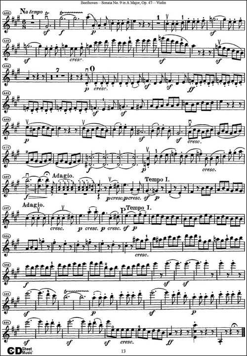 Violin-Sonata-No.9-in-A-Major-Op.47-提琴谱