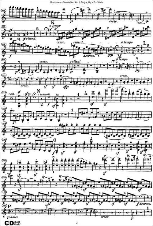 Violin-Sonata-No.9-in-A-Major-Op.47-提琴谱