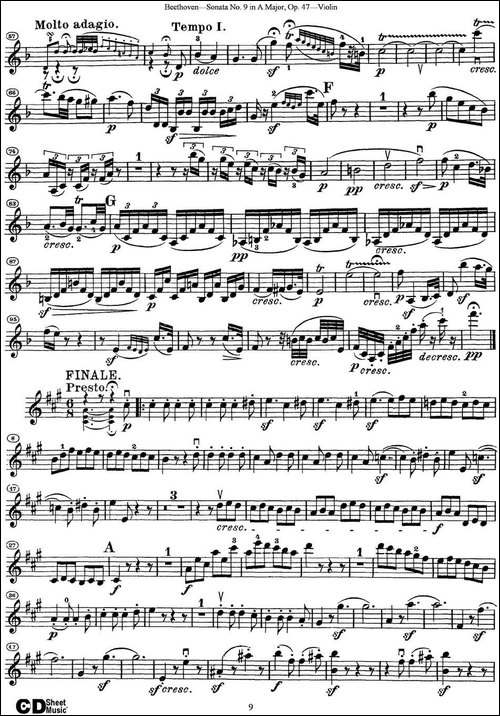 Violin-Sonata-No.9-in-A-Major-Op.47-提琴谱
