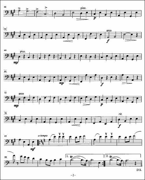 金婚曲-加布瑞尔马利作曲版、四重奏大提琴分谱-提琴谱