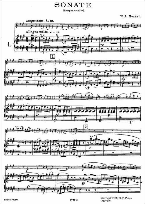 Mozart---Violin-Sonata-No.1,-KV.-305-第一小提琴奏鸣曲-提琴谱