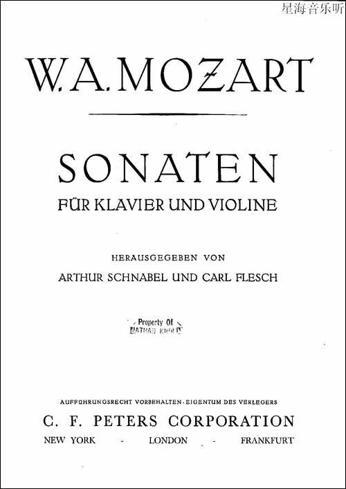 Mozart---Violin-Sonata-No.2,-KV.-303-第二小提琴奏鸣曲-提琴谱