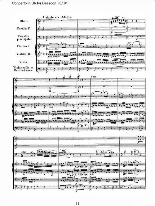 Concerto-in-Bb-for-Bassoon,-K.191-降B大调大管协奏曲-铜管谱