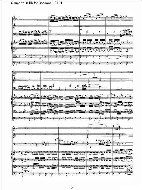 Concerto-in-Bb-for-Bassoon,-K.191-降B大调大管协奏曲-铜管谱