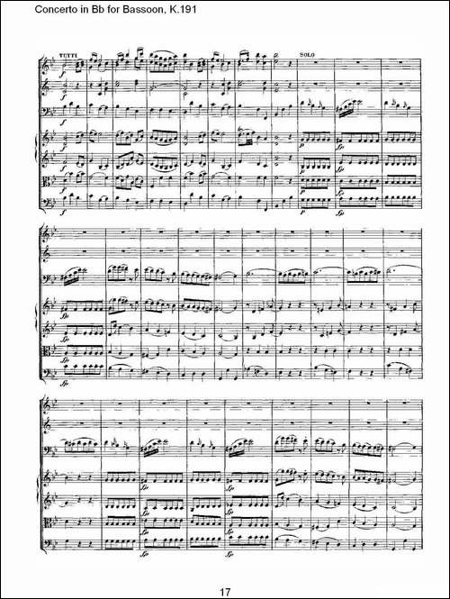 Concerto-in-Bb-for-Bassoon,-K.191-降B大调大管协奏曲-铜管谱