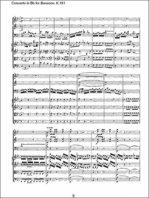 Concerto-in-Bb-for-Bassoon,-K.191-降B大调大管协奏曲-铜管谱