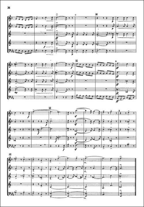为铜管五重奏改编的四首歌曲-铜管谱