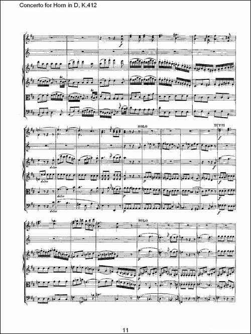 Concerto-for-Horn-in-D,-K.412-D调法国号协奏曲,-K.412-铜管谱