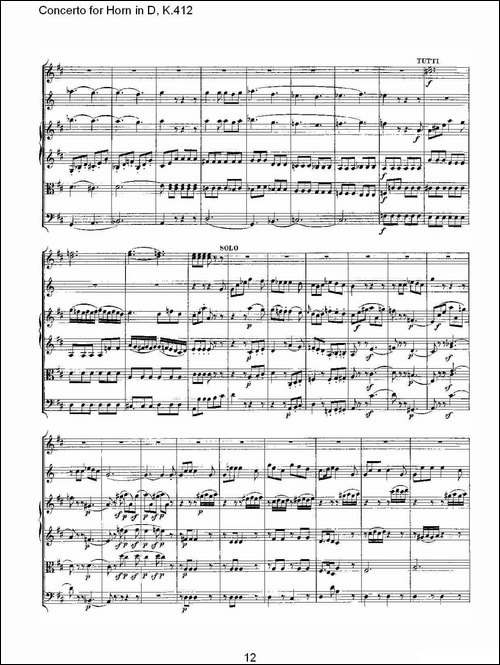 Concerto-for-Horn-in-D,-K.412-D调法国号协奏曲,-K.412-铜管谱