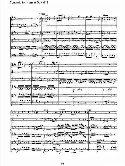 Concerto-for-Horn-in-D,-K.412-D调法国号协奏曲,-K.412-铜管谱