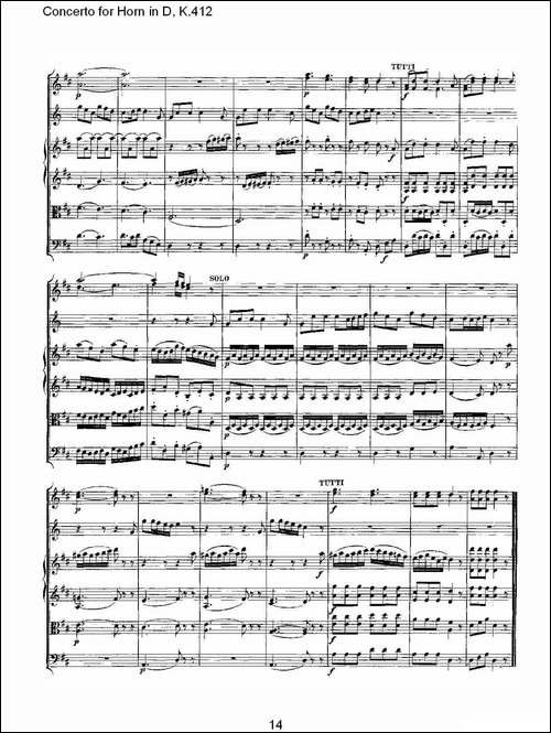 Concerto-for-Horn-in-D,-K.412-D调法国号协奏曲,-K.412-铜管谱