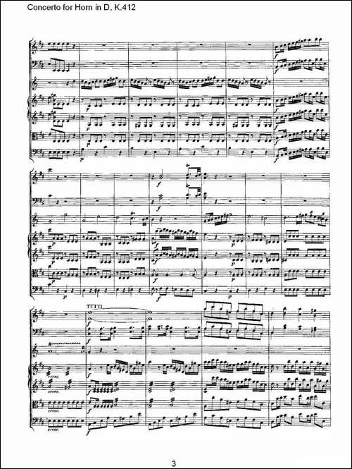 Concerto-for-Horn-in-D,-K.412-D调法国号协奏曲,-K.412-铜管谱