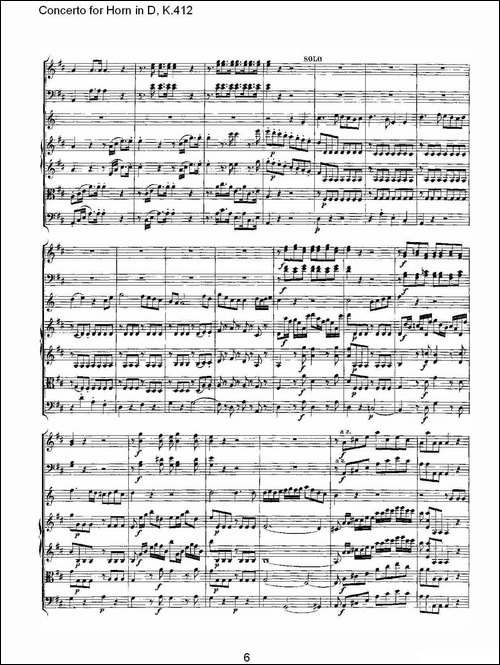 Concerto-for-Horn-in-D,-K.412-D调法国号协奏曲,-K.412-铜管谱