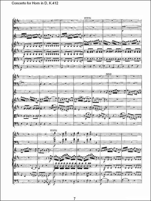 Concerto-for-Horn-in-D,-K.412-D调法国号协奏曲,-K.412-铜管谱