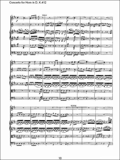 Concerto-for-Horn-in-D,-K.412-D调法国号协奏曲,-K.412-铜管谱