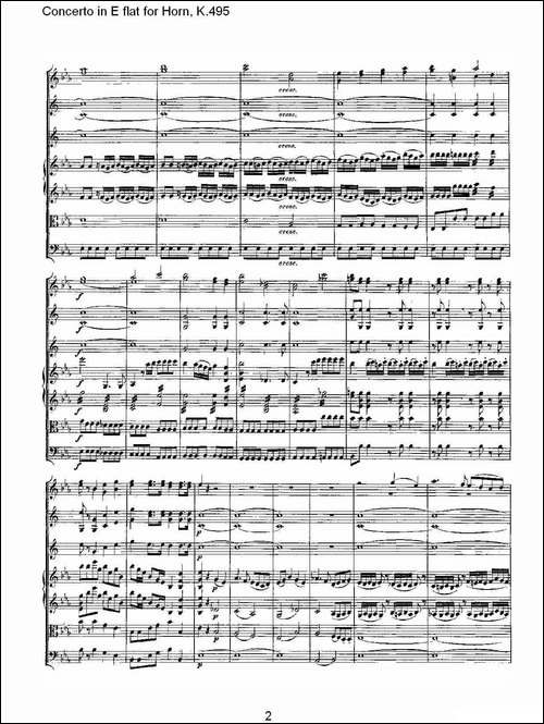 Concerto-in-E-flat-for-Horn,-K.495-Eb调法国号协奏曲,-K.4-铜管谱