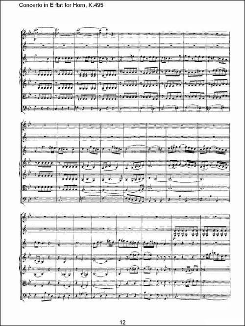 Concerto-in-E-flat-for-Horn,-K.495-Eb调法国号协奏曲,-K.4-铜管谱