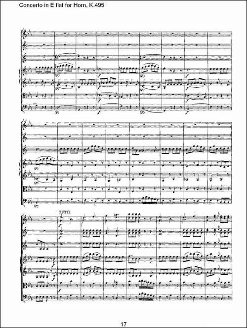 Concerto-in-E-flat-for-Horn,-K.495-Eb调法国号协奏曲,-K.4-铜管谱
