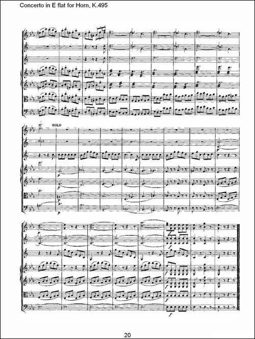 Concerto-in-E-flat-for-Horn,-K.495-Eb调法国号协奏曲,-K.4-铜管谱