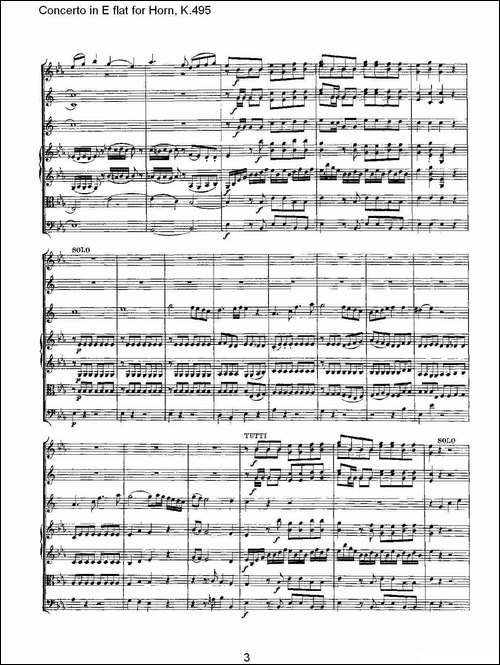 Concerto-in-E-flat-for-Horn,-K.495-Eb调法国号协奏曲,-K.4-铜管谱