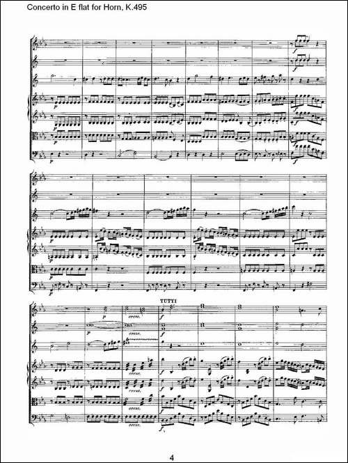 Concerto-in-E-flat-for-Horn,-K.495-Eb调法国号协奏曲,-K.4-铜管谱