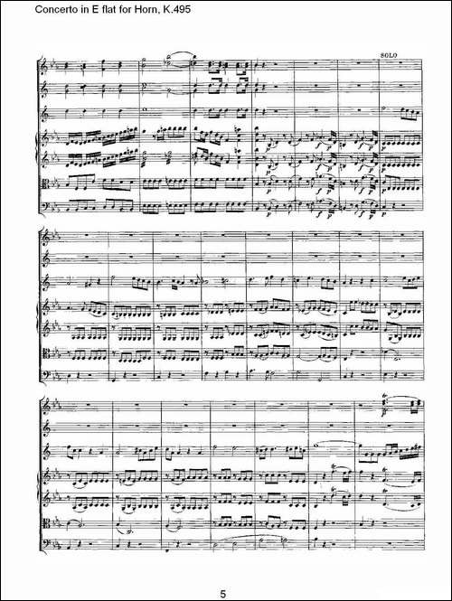 Concerto-in-E-flat-for-Horn,-K.495-Eb调法国号协奏曲,-K.4-铜管谱