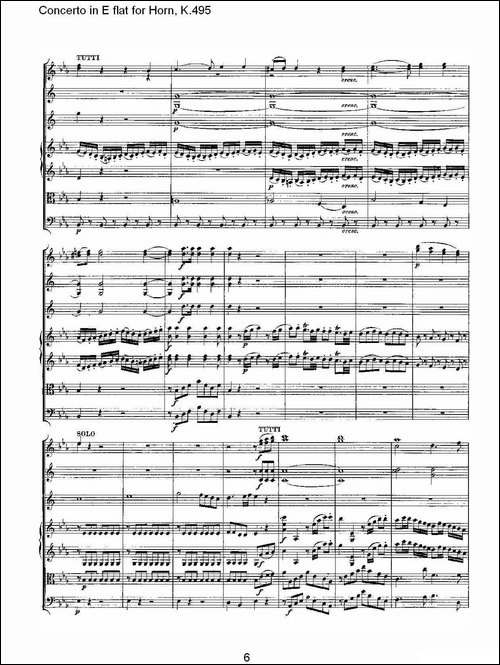 Concerto-in-E-flat-for-Horn,-K.495-Eb调法国号协奏曲,-K.4-铜管谱
