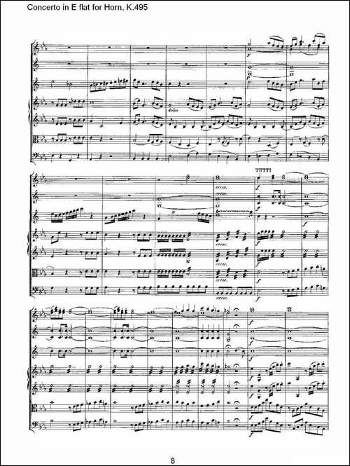 Concerto-in-E-flat-for-Horn,-K.495-Eb调法国号协奏曲,-K.4-铜管谱