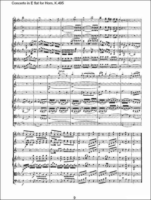 Concerto-in-E-flat-for-Horn,-K.495-Eb调法国号协奏曲,-K.4-铜管谱