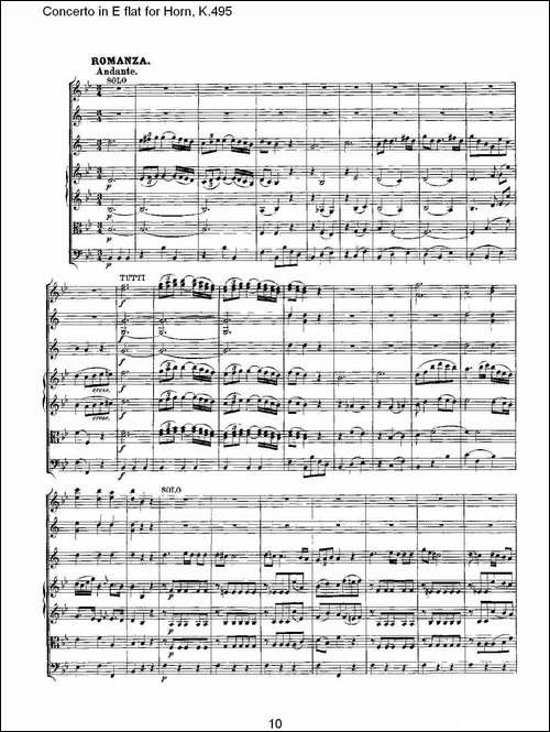 Concerto-in-E-flat-for-Horn,-K.495-Eb调法国号协奏曲,-K.4-铜管谱
