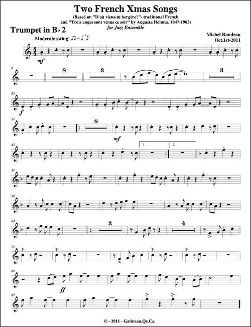 Two-French-Xmas-Songs-第二小号分谱-铜管谱