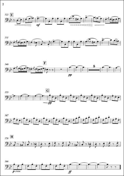 饮酒歌-管弦乐队2支倍低音管分谱-铜管谱