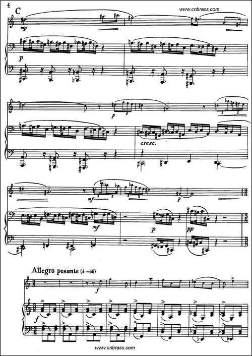 亨德米斯-奏鸣曲-圆号+钢琴-铜管谱