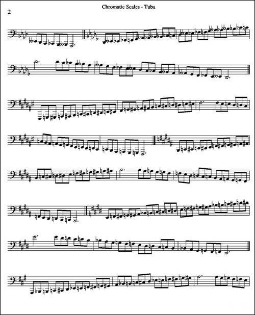 Chromatic-Scales---Tuba-大号练习教材选曲-铜管谱